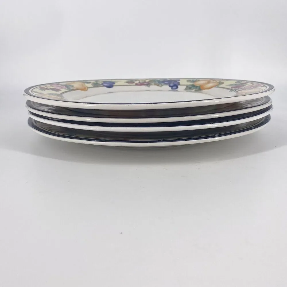 Oneida Orchard 10.75” Dinner Plates Set of 4 Stoneware Select Collection